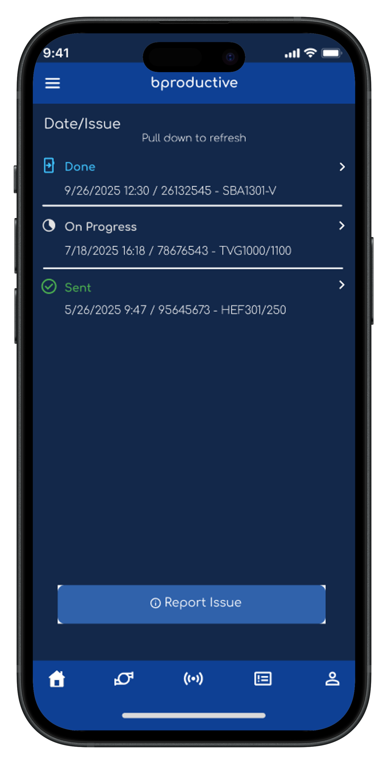 brpodutive App status overview